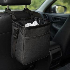 10 Reusable Car Trash Bag with Waterproof Lining and Adjustable Straps