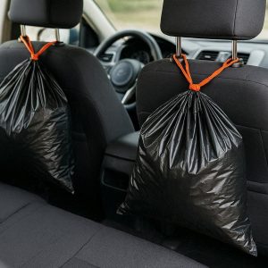 12 Heavy Duty Car Trash Bags with Drawstring Closure for Large Messes