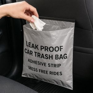 9 Leakproof Car Trash Bags with Adhesive Strips for Mess Free Rides